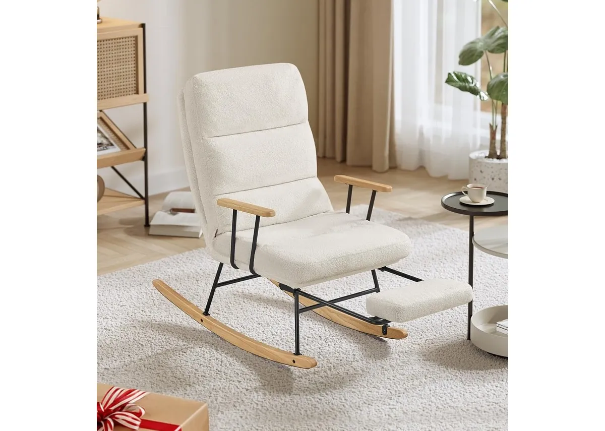 A lifestyle image of the Daydreamer rocking chair in a living room.