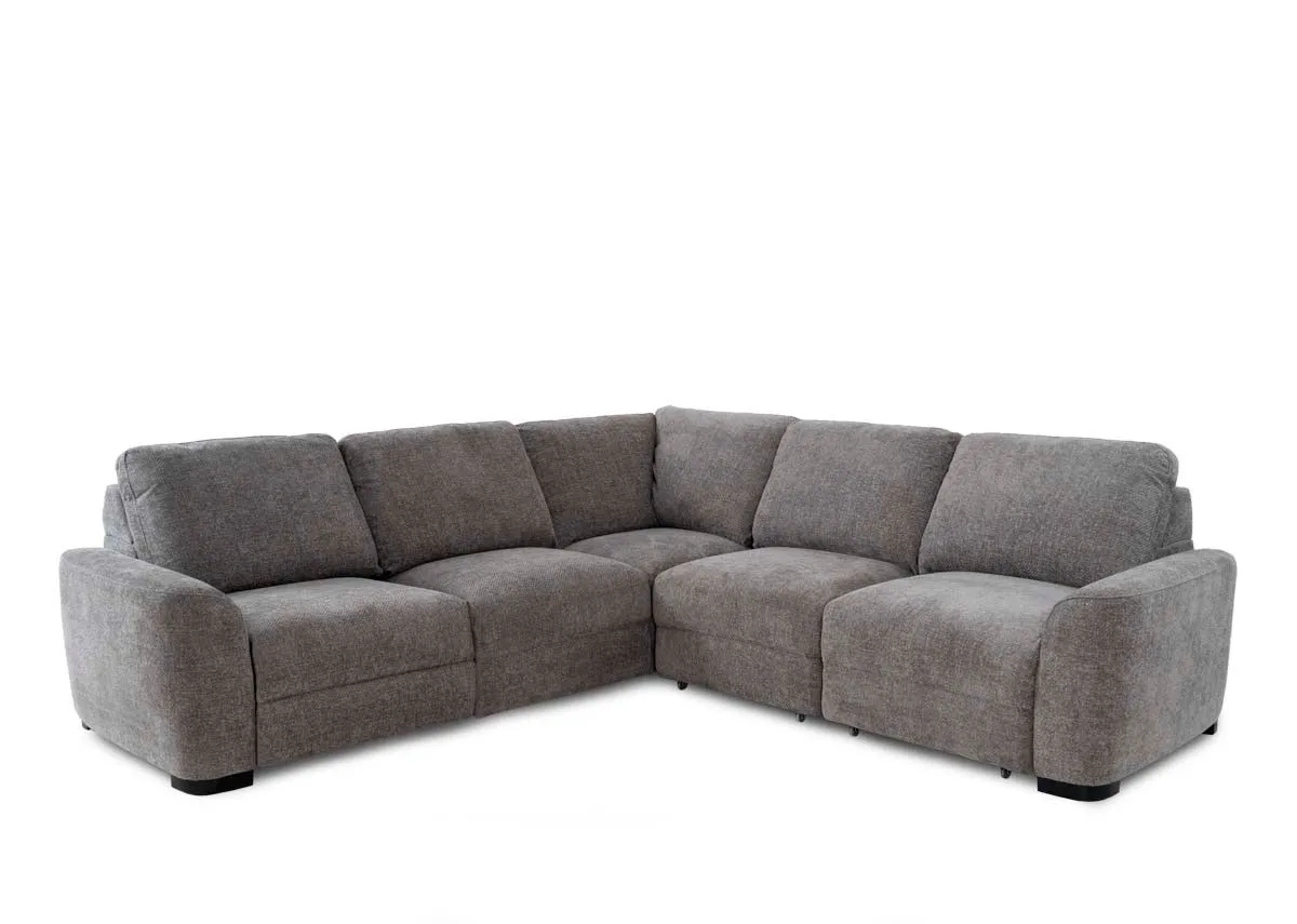 Medium Grey Fabric Electric RHF Cinema Sofa Bed - Montero