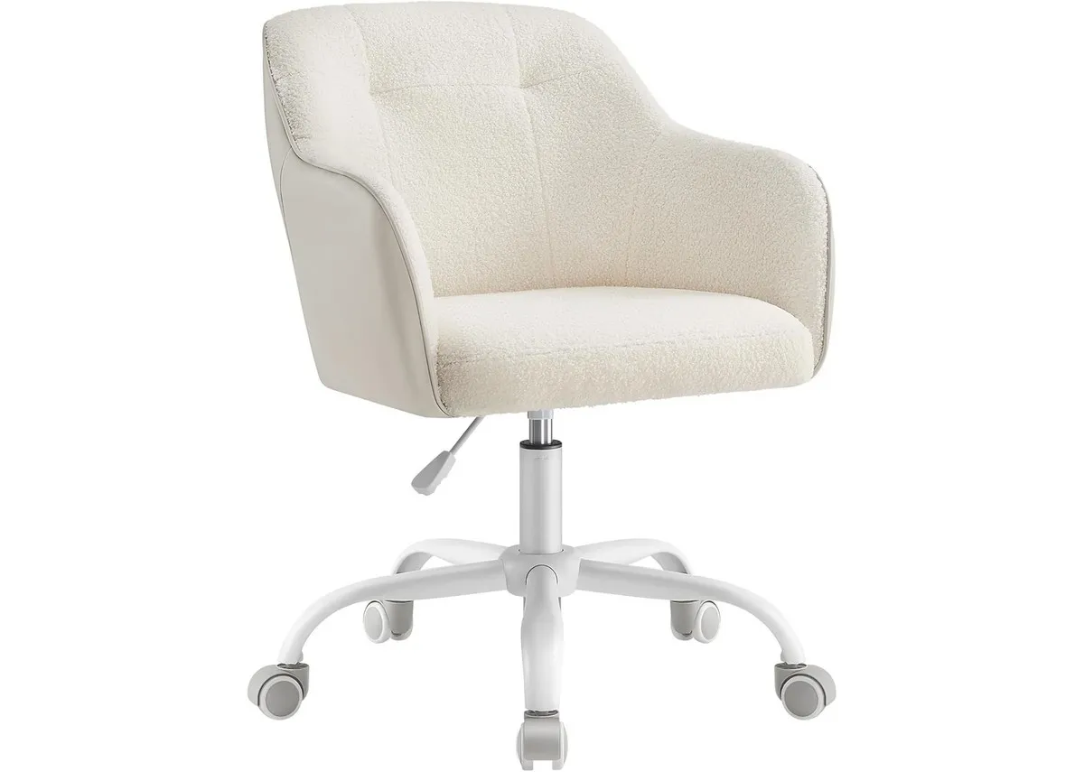 White Swivel Office Chair - Roman
