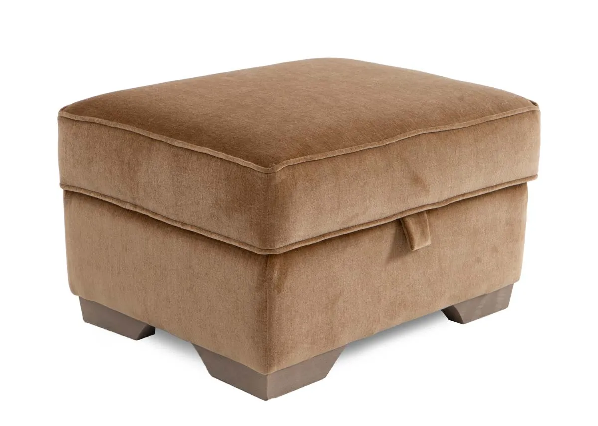 Small Gold Fabric Storage Footstool - Strata