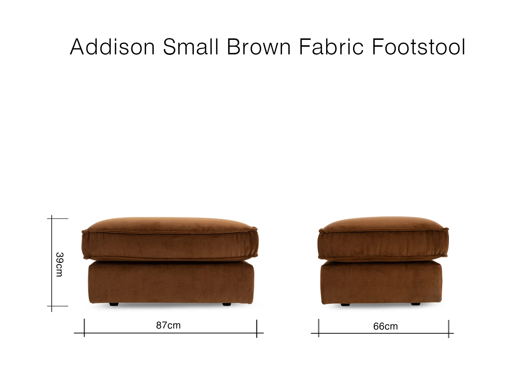 Small Brown Fabric Footstool - Addison - EZ Living Furniture