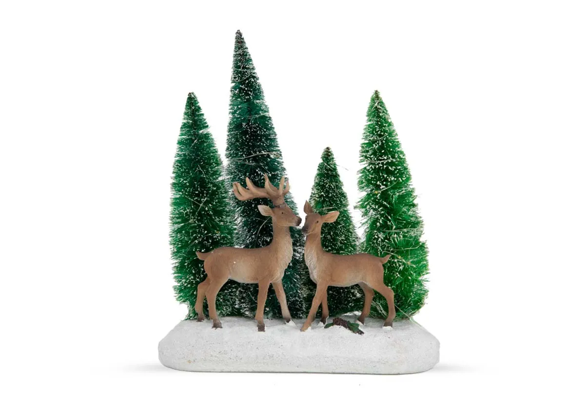 Deers In The Woods - Christmas Figurine