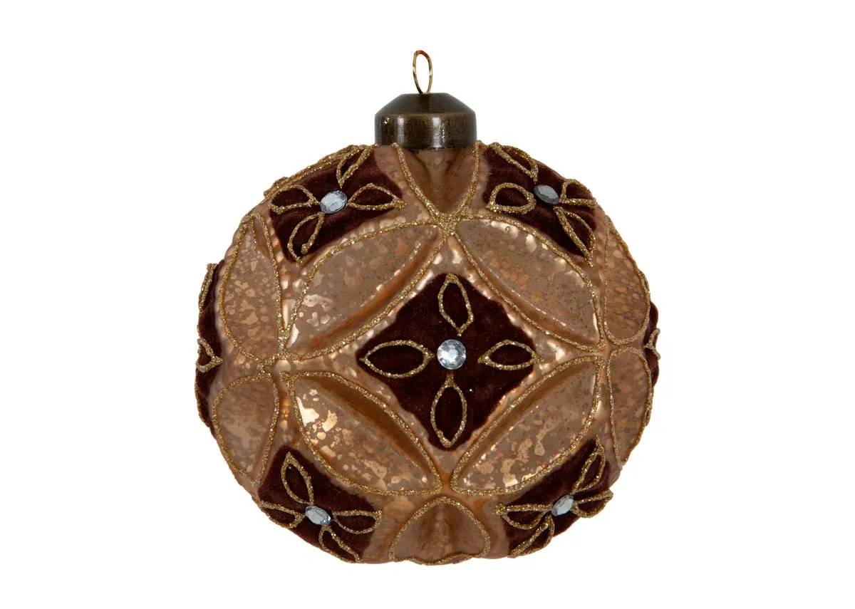 Box of 6 Mocha Gold 10cm - Christmas Baubles