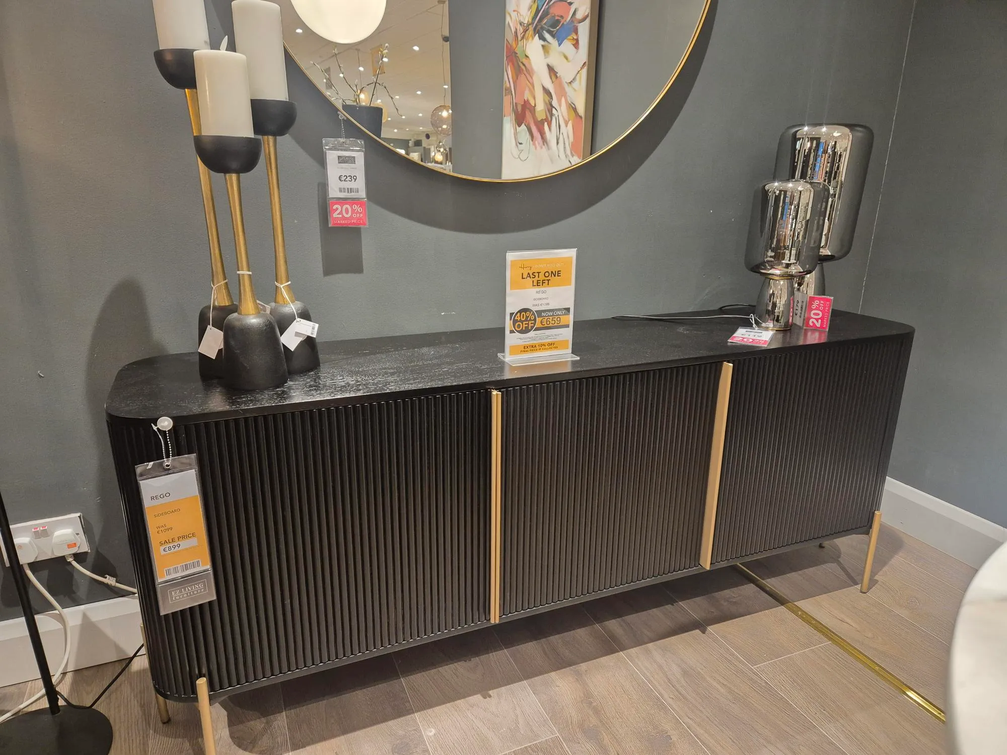 Rego 2 Door Black Mango Sideboard (Castlebar Floor Model)