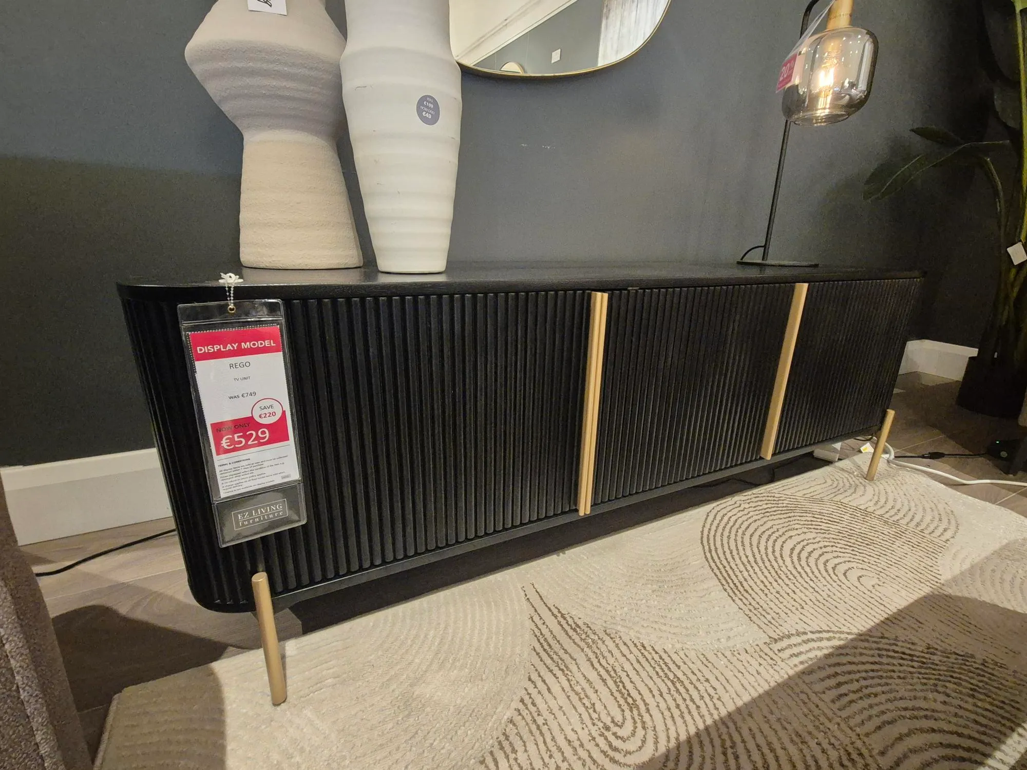 Rego 2 Door Black Mango TV Unit (Castlebar Floor Model)