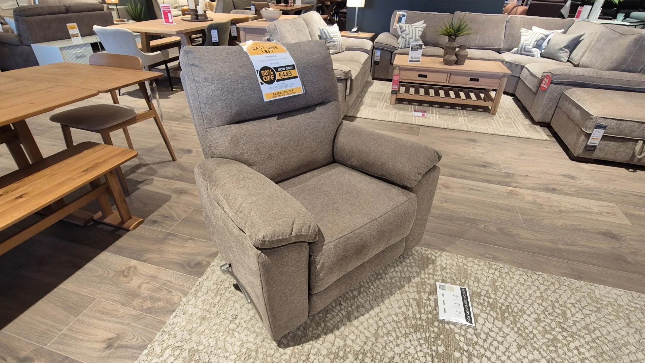 Annalee Brown Fabric Swivel Recliner (Castlebar Floor Model)