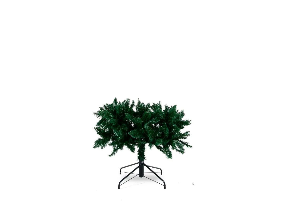 A slim 8ft green artificial christmas tree from EZ Livings Noble range. Front view of part 1 of 3
