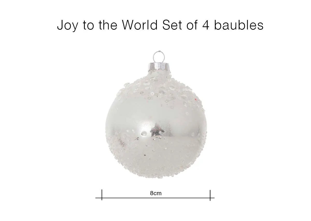 A dimension image of Joy to the World Bauble with 8cm