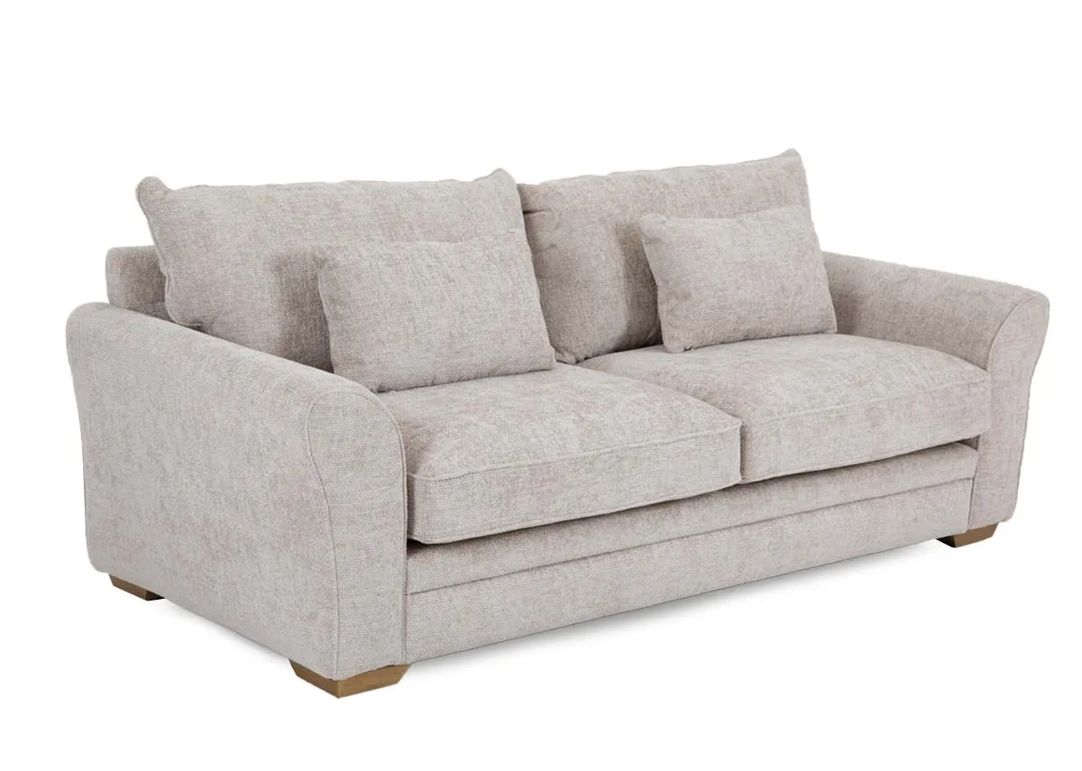 3 Seater Beige Fabric Sofa - Skyline