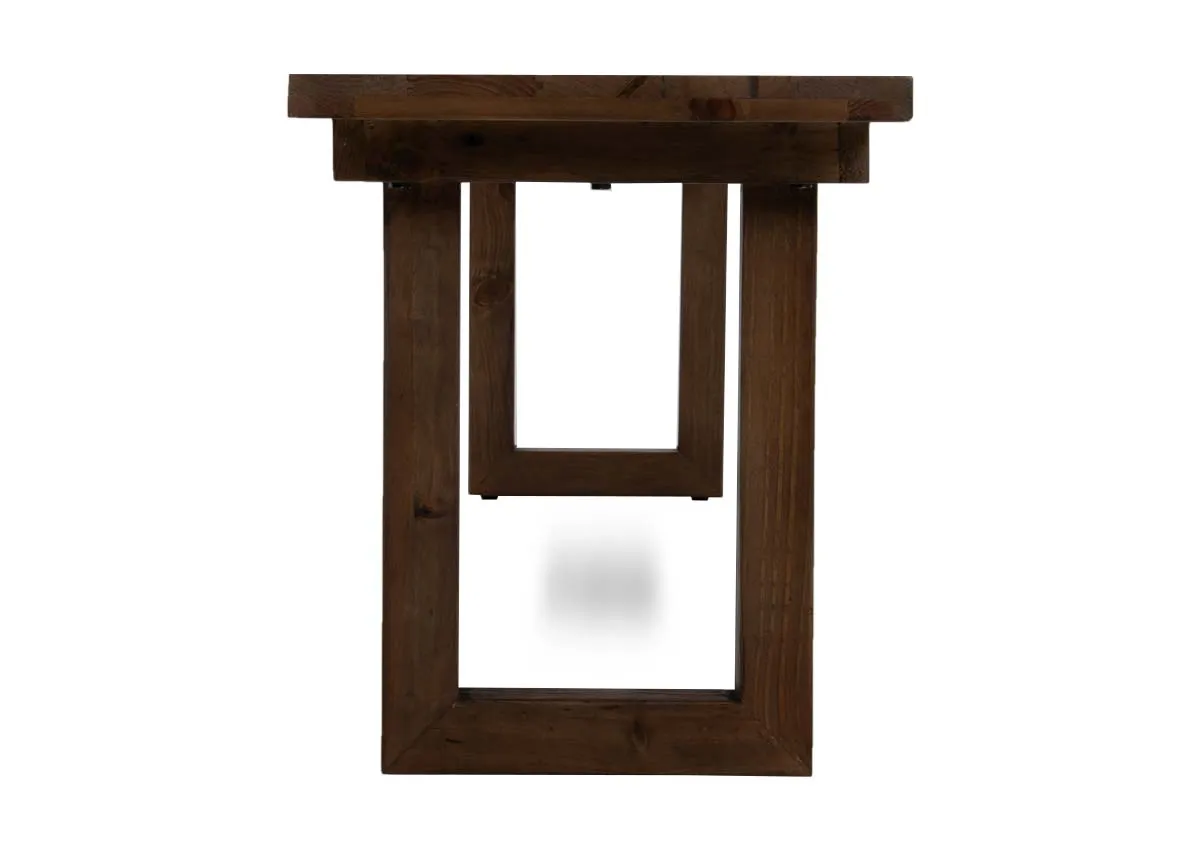 A cashew wood dining bench from EZ Livings Ladder range. Side view