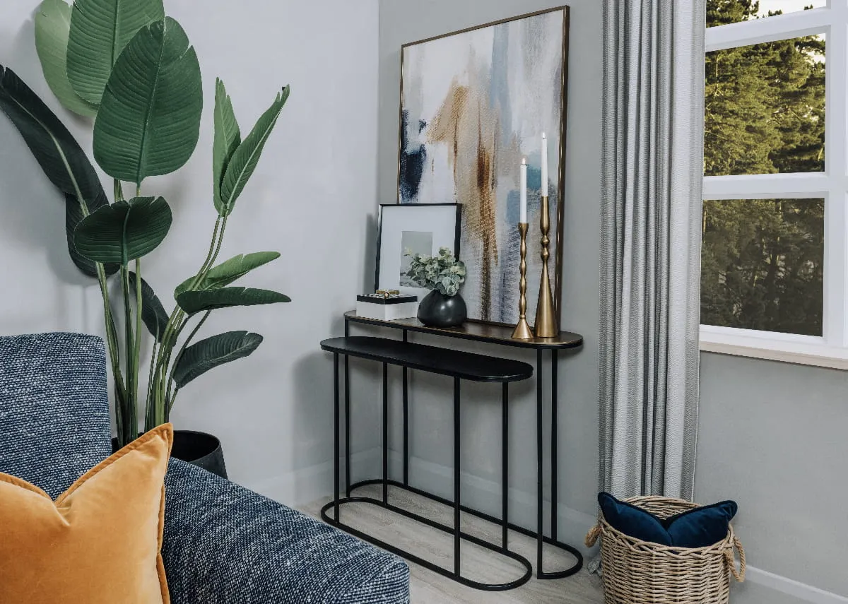 Nest of Black & Brass Console Tables - Budi