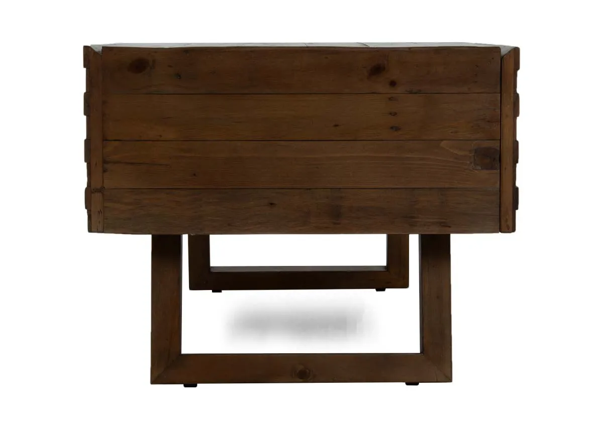 A rich cashew wood coffee table from EZ Livings Ladder range. Side view