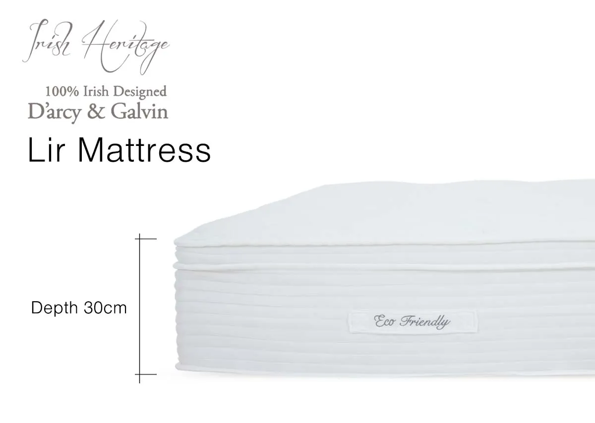 A dimension image of the Lir Mattress with 30cm Depth