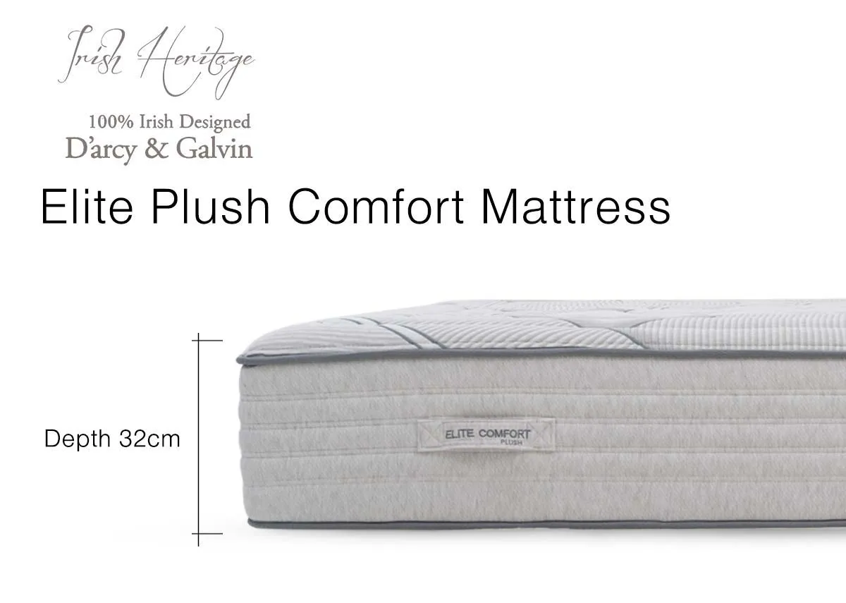 A dimension image of the Elite Plush Comfort with 32cm