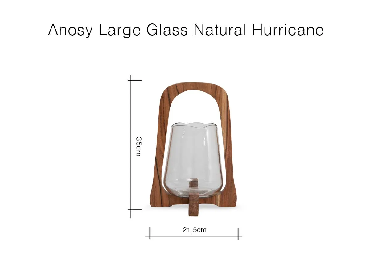A dimension image of the Anosy Large Hurricane 21.5cm x 35cm