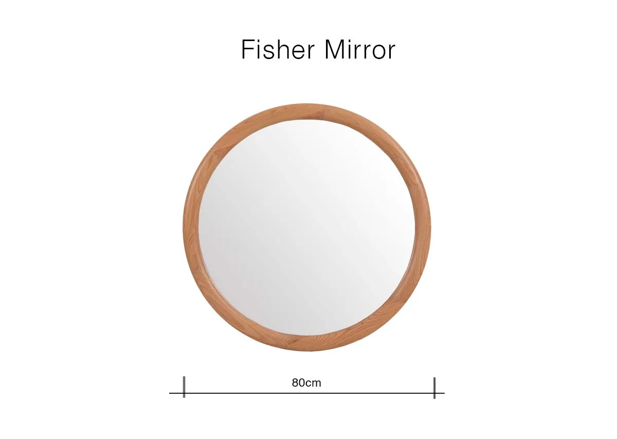 A dimension image of the Fisher Mirror with 80cm x 80cm