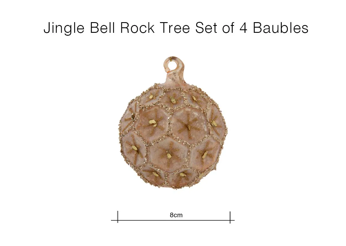 A dimension image of the Jingle Bell Rock Bauble with 8cm