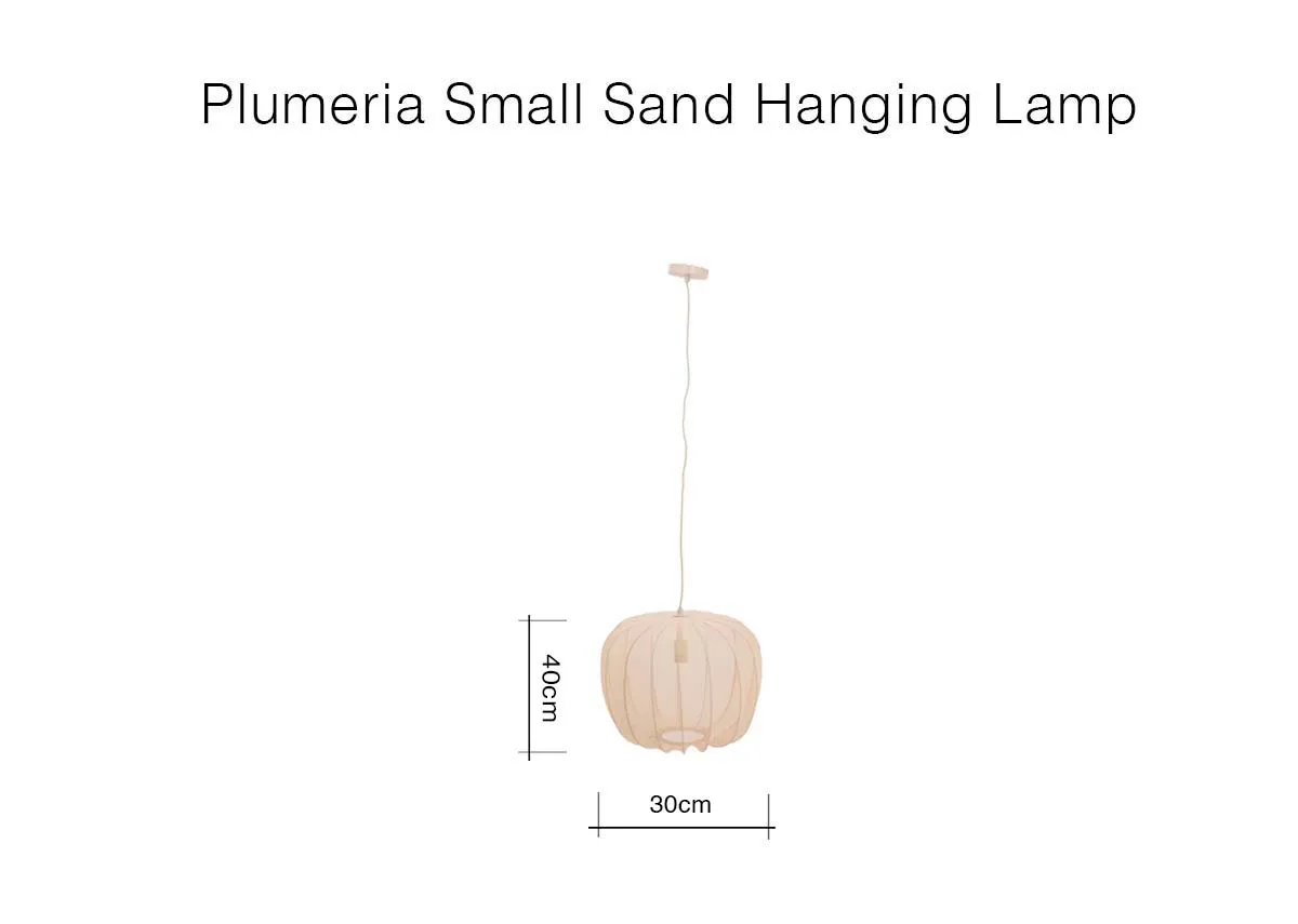 A dimension image of the Plumeria Hanging Lamp with 40cm x 30cm