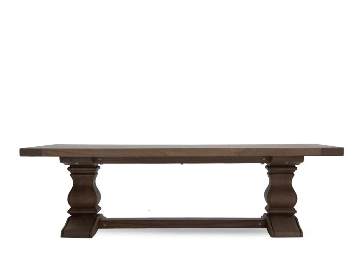 A grey wood coffee table with thick table top from EZ Livings Gold Coast range.Front view