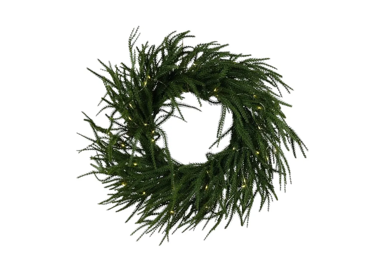 60cm North Green With Lights - Christmas Wreath