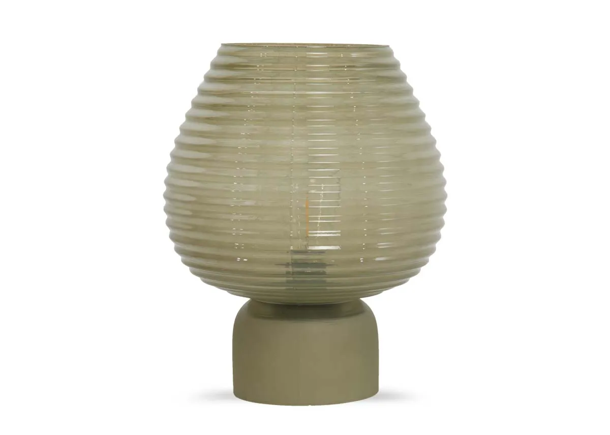 Green Glass Table Lamp - Alenna
