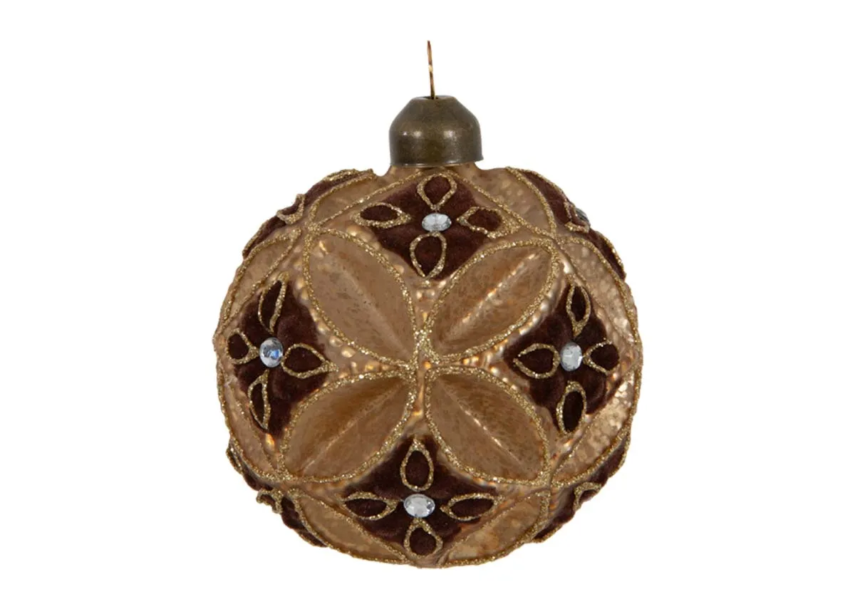 Box of 6 Mocha Gold 8cm - Christmas Baubles