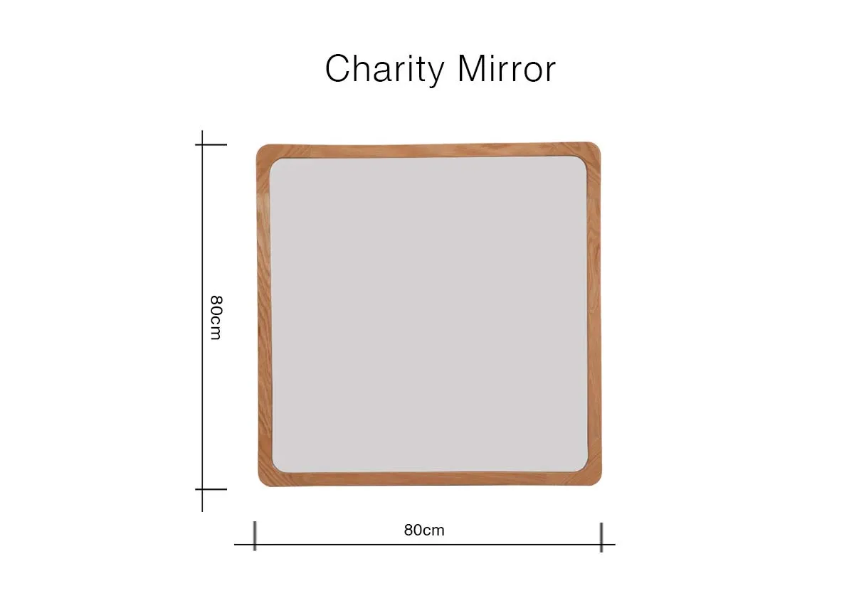 A dimension image of the Charity Mirror with 80cm x 80cm