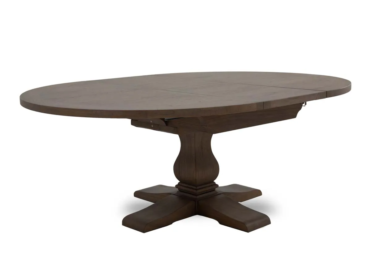 150cm-200cm Round Vintage Wood Extendable Dining Table - Gold Coast