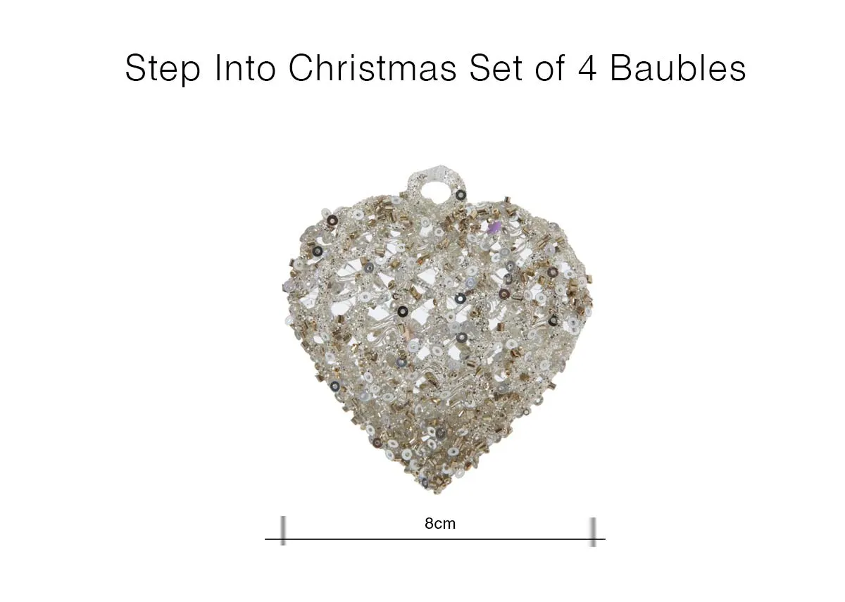 A dimension image of the Step Into Christmas Bauble with 8cm