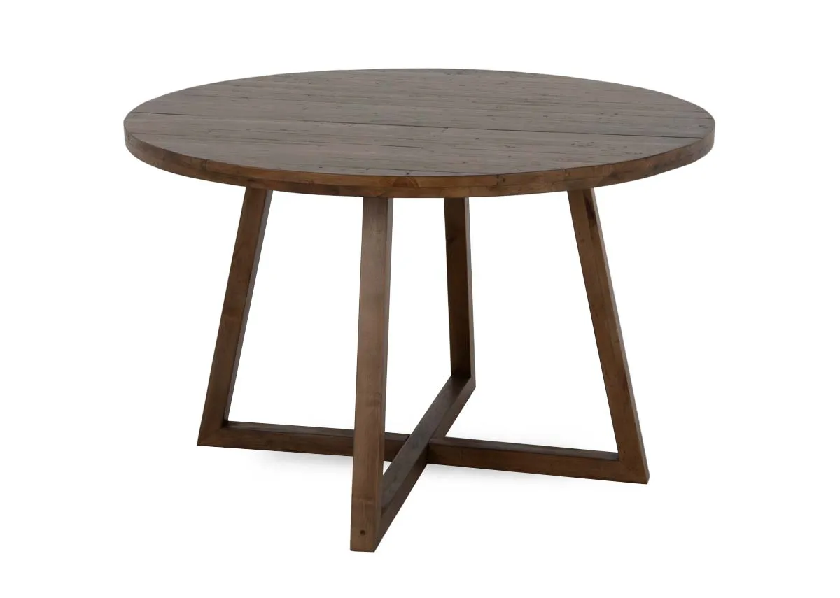 120cm Round Cashew Reclaimed Dining Table - Ladder