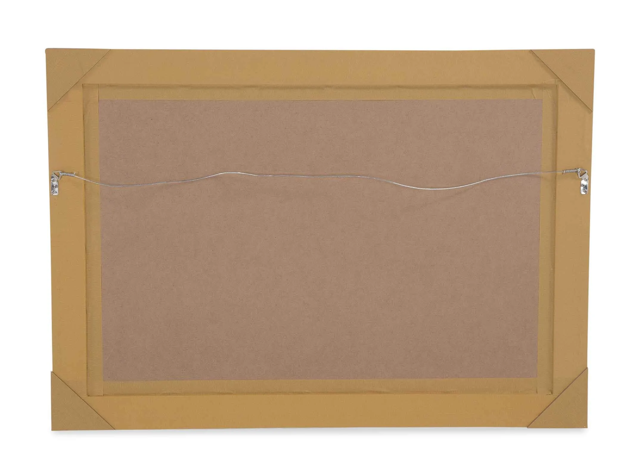 Back view of the framed print View to Sea by Adelene Fletcher showing the back of the wooden frame and silver wall hanging