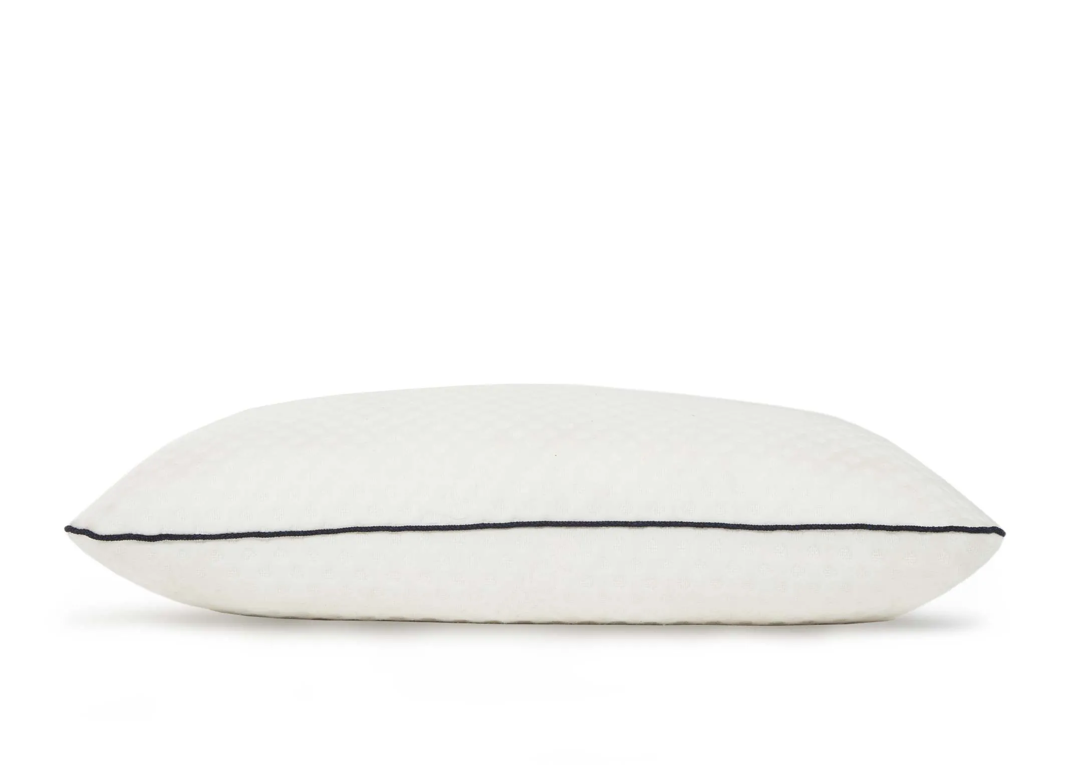 A side view of the Snuggle mamory faom pillow with washable covers from EZ Living Furniture.