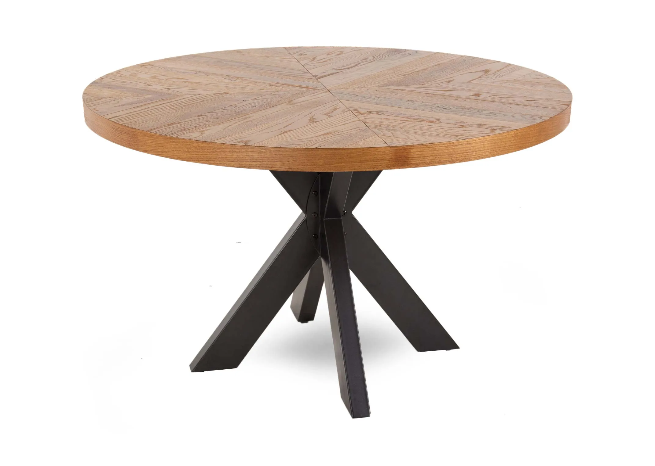 125cm Rustic Oak Round Dining Table - Ellipse