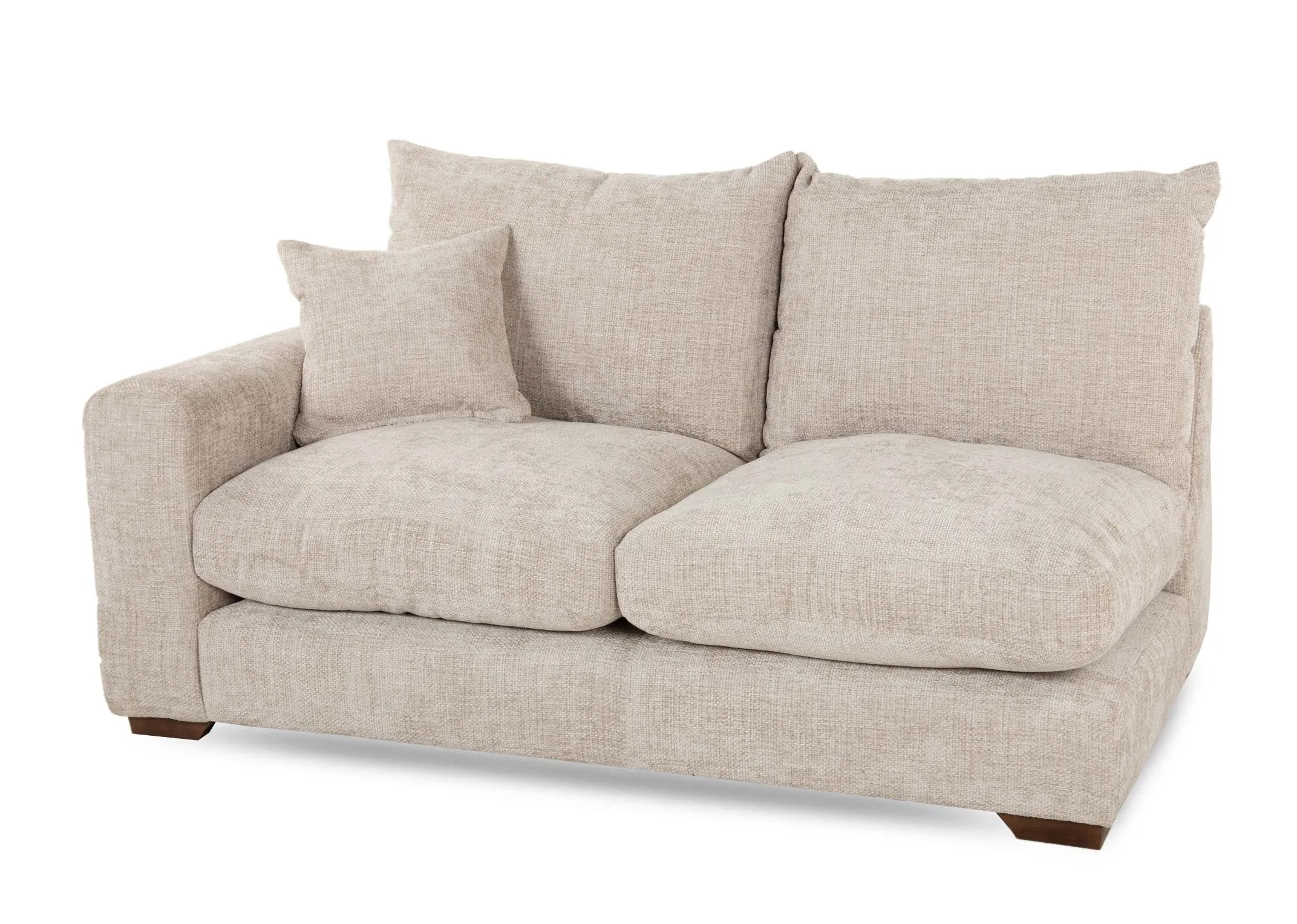 1 Arm 2 Seater Beige Fabric LHF Sofa Unit - Aurora