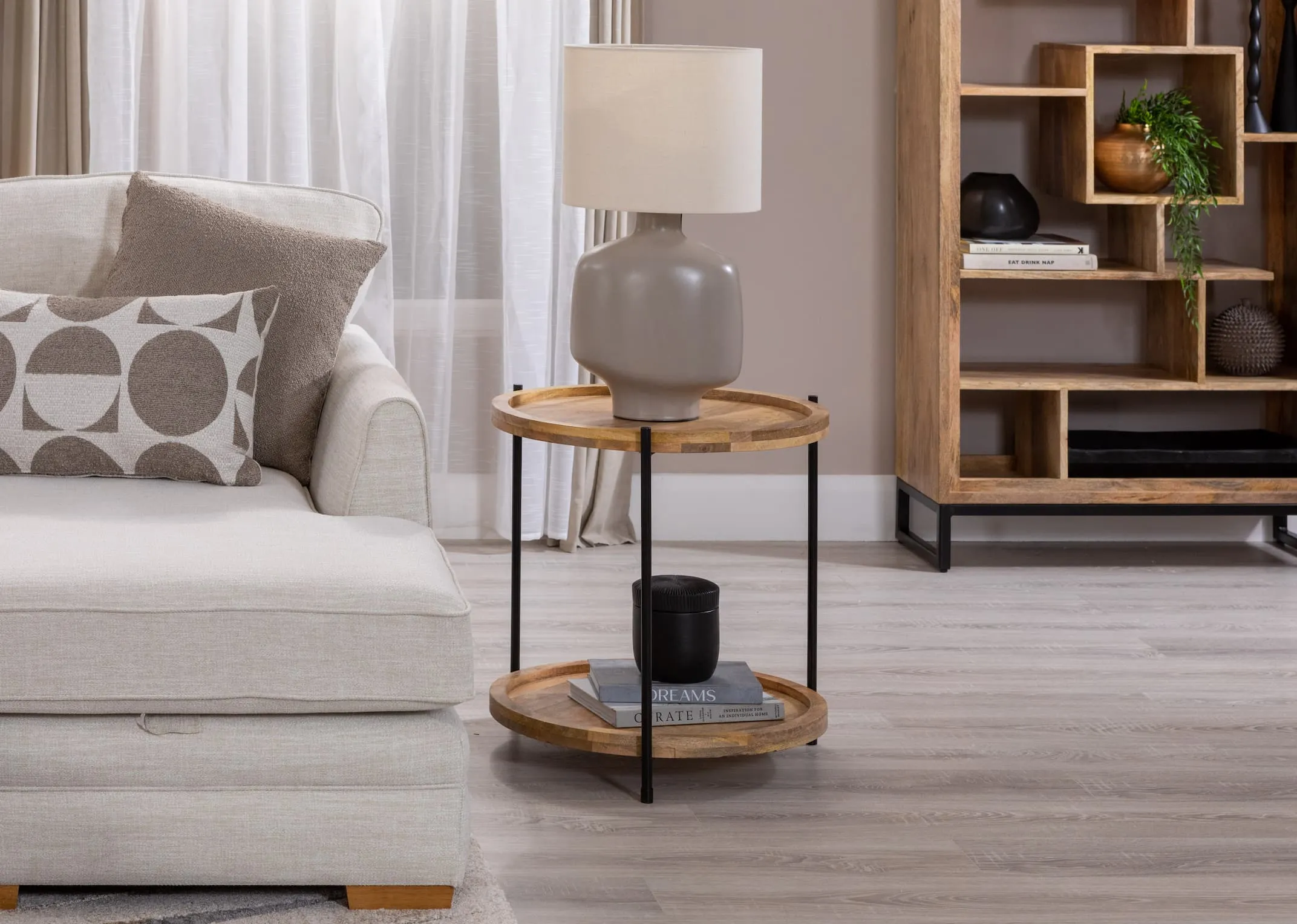 Natural Round Coffee Table - Mango