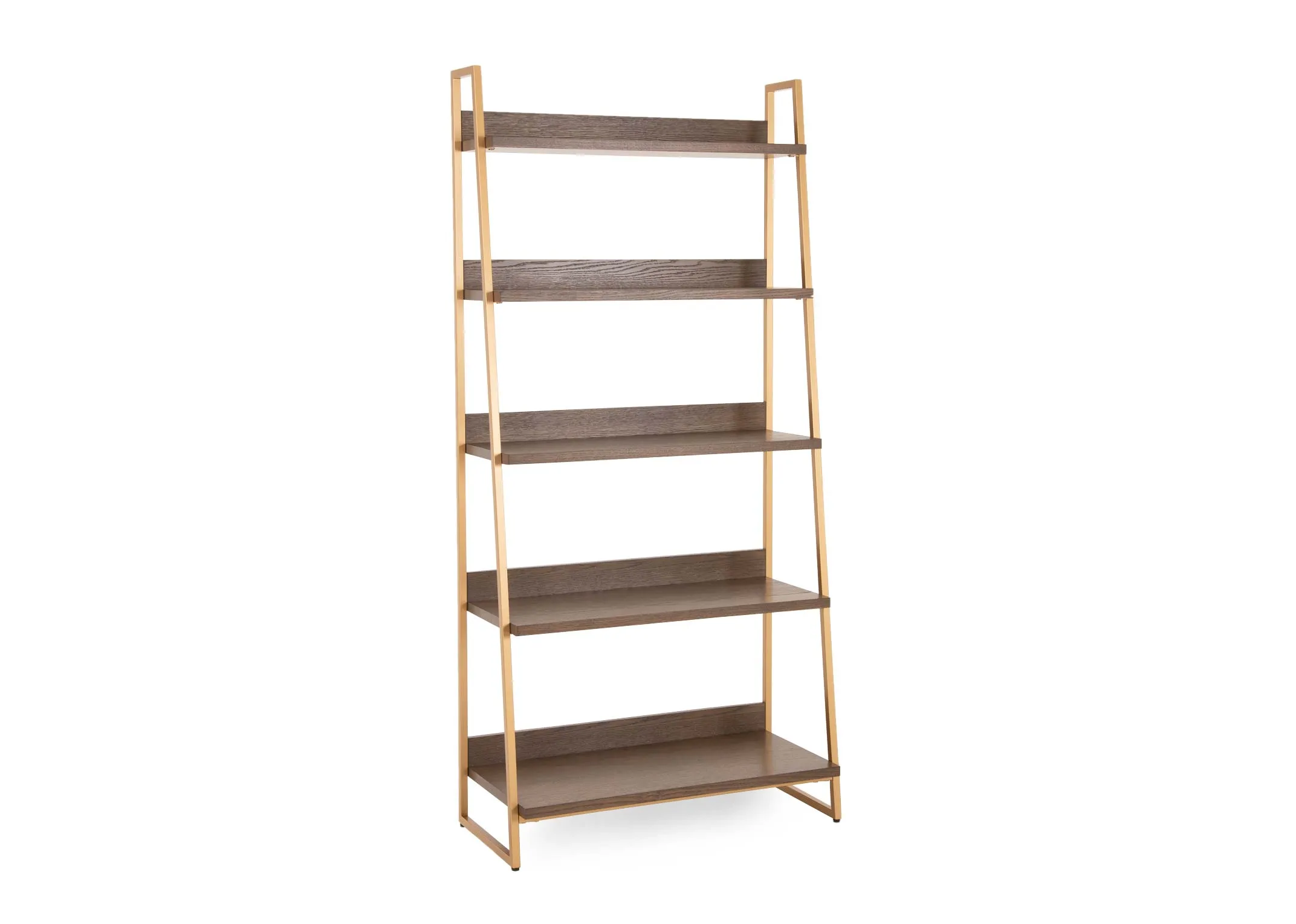 Dark Oak & Gold Metal Open Display Unit - Greenwich