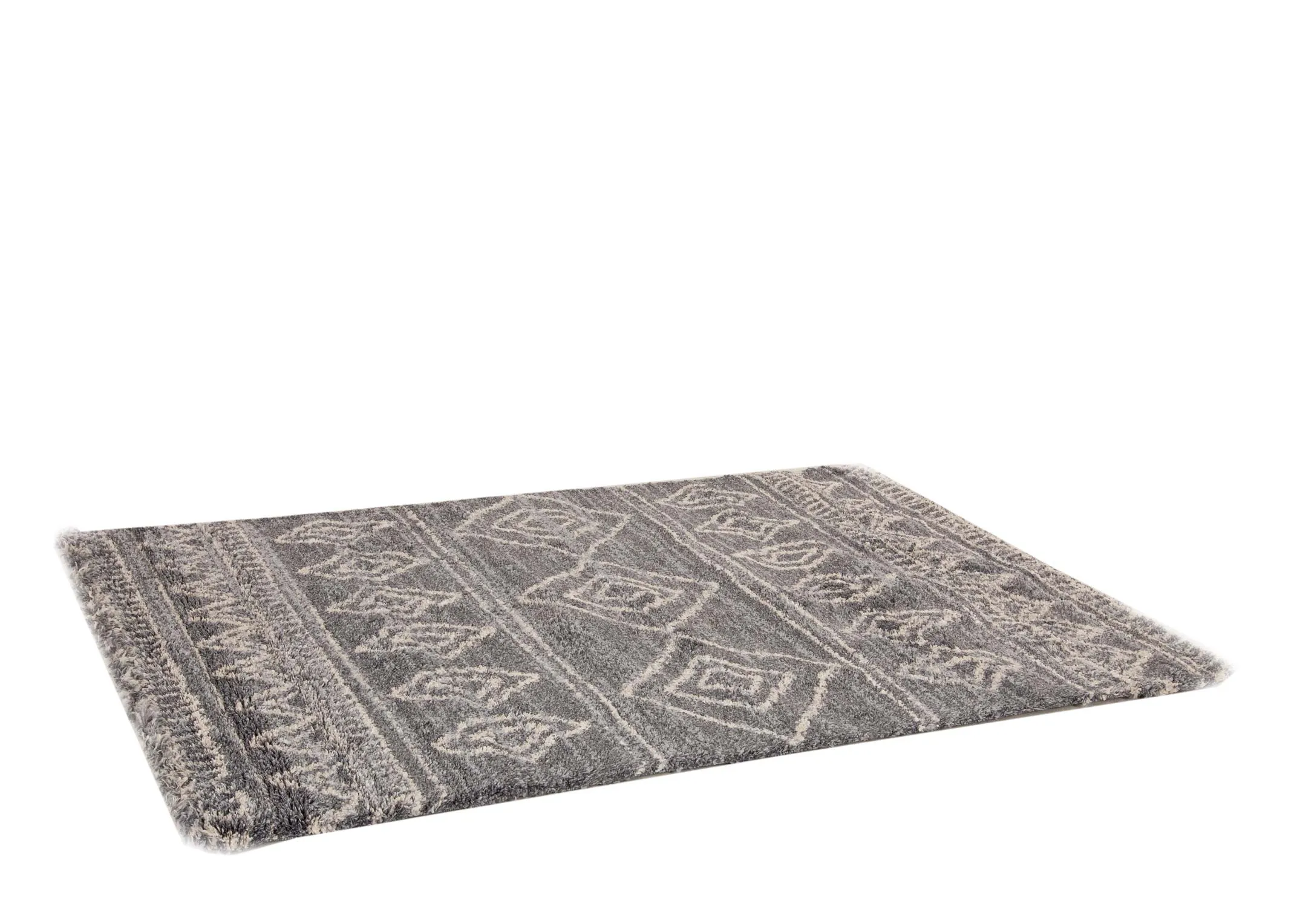 A dimension image of the Sula grey rug with 290cm x 200cm