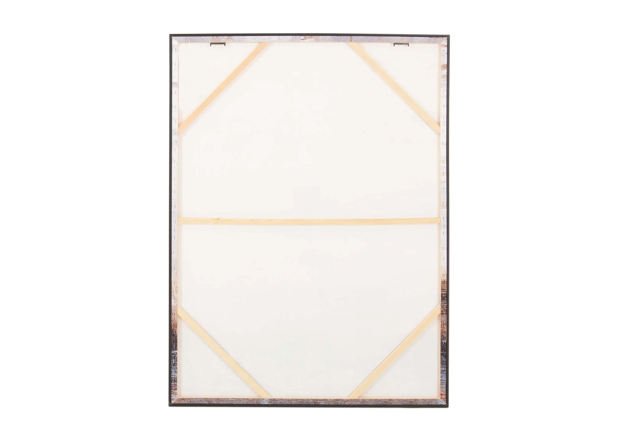 A rectangular canvas of white and brown landscape from EZ Livings fearless range. Back of canvas