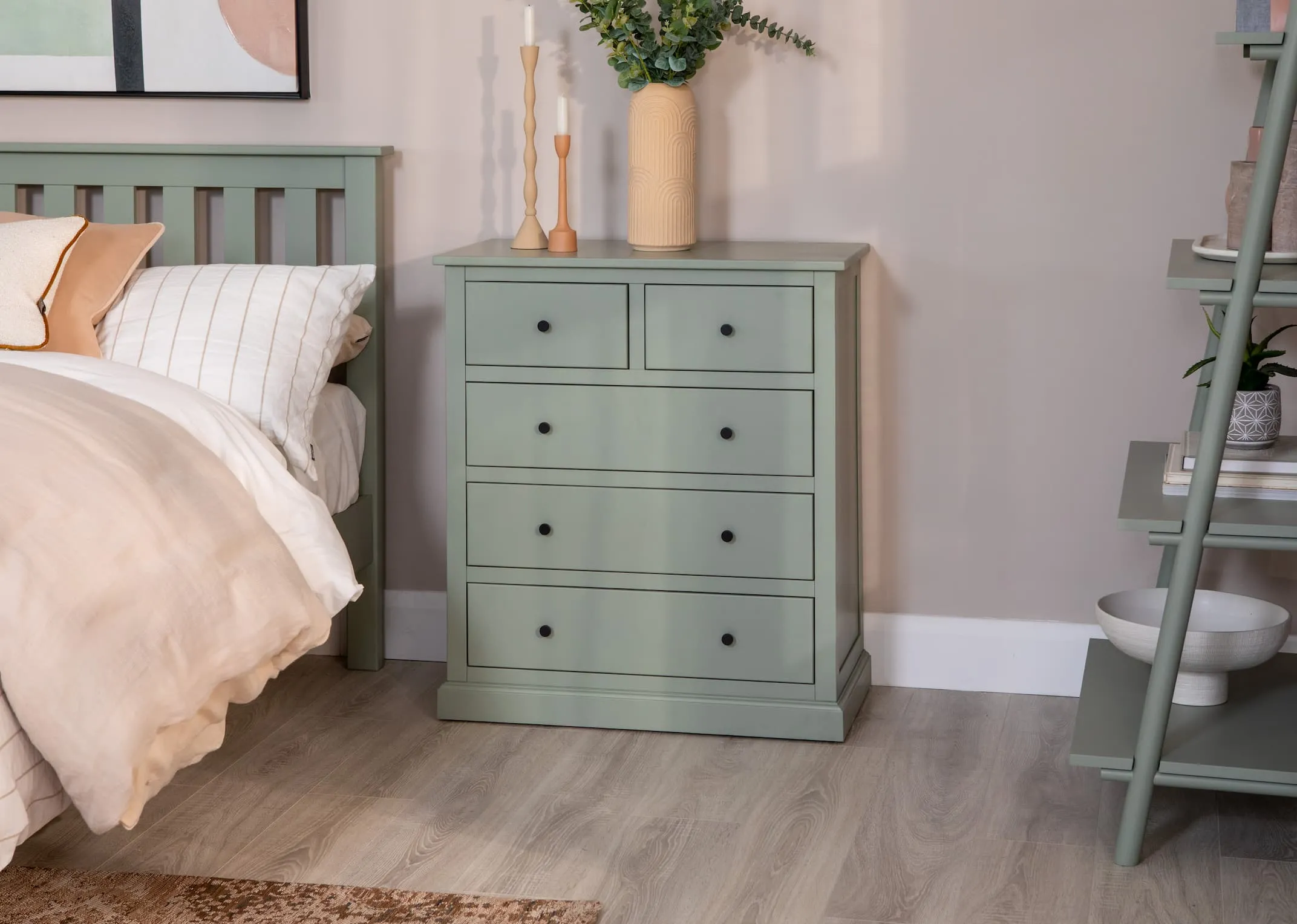 5 Drawer Light Green Chest - Atlas