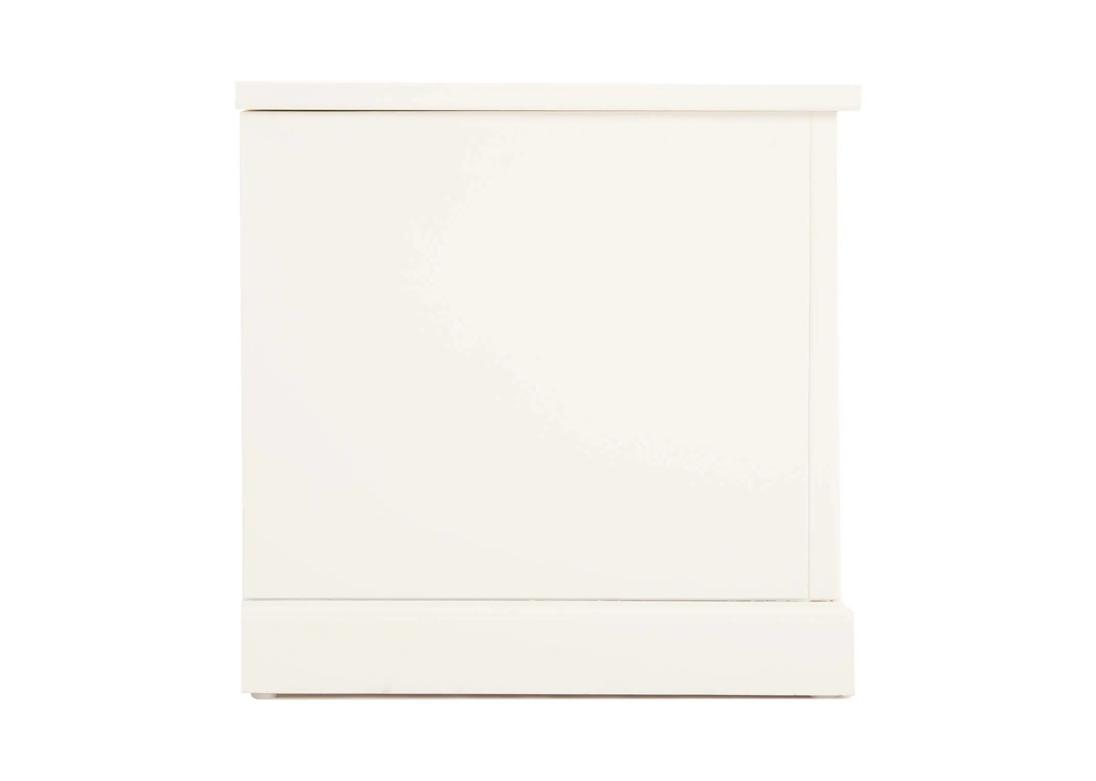 A white pine wood blanket box from EZ Living Furnitures Atlas range. Side view