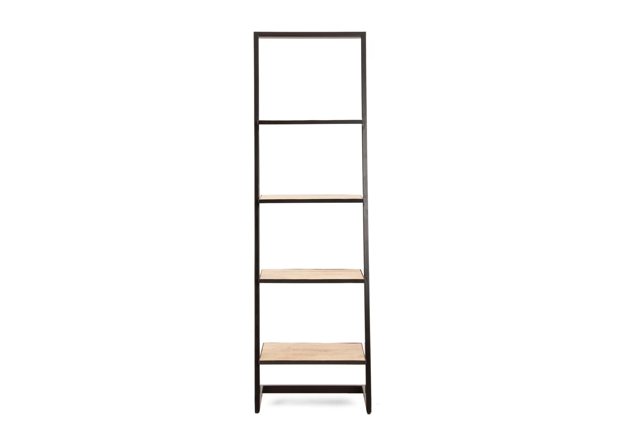 A mango wood shelving unit with metal frame from EZ Living Furnitures Mango range.Closeup of wood finish