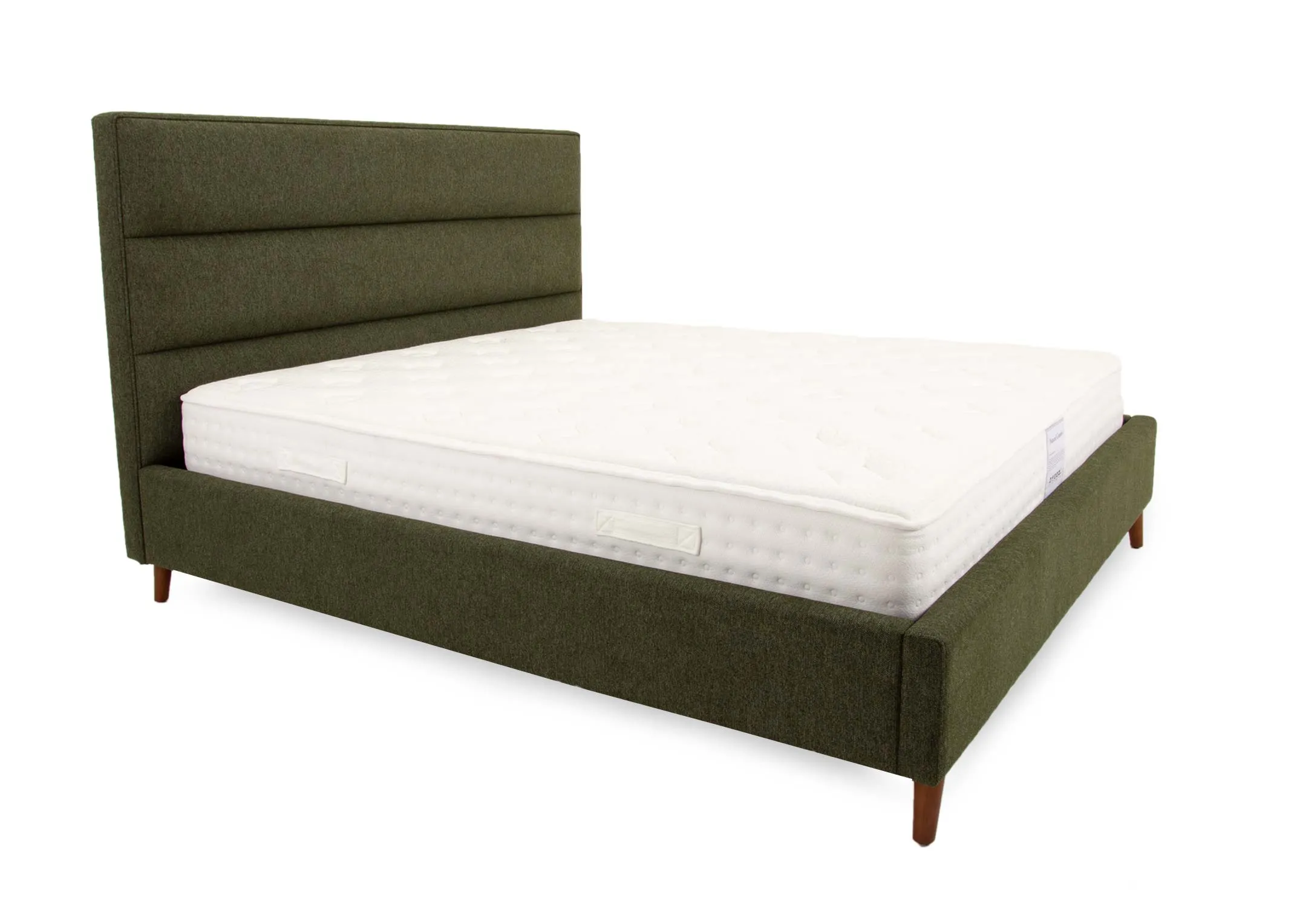 Double (4ft 6) Green Fabric Bed Frame - Ebony