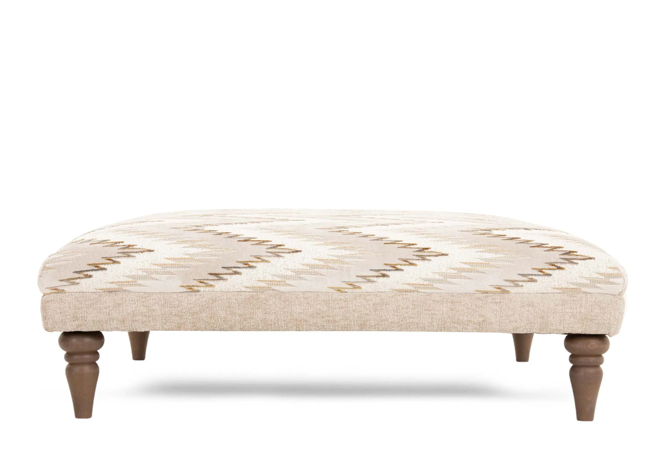 A square accent footstool from EZ Livings Hayden range. Front view
