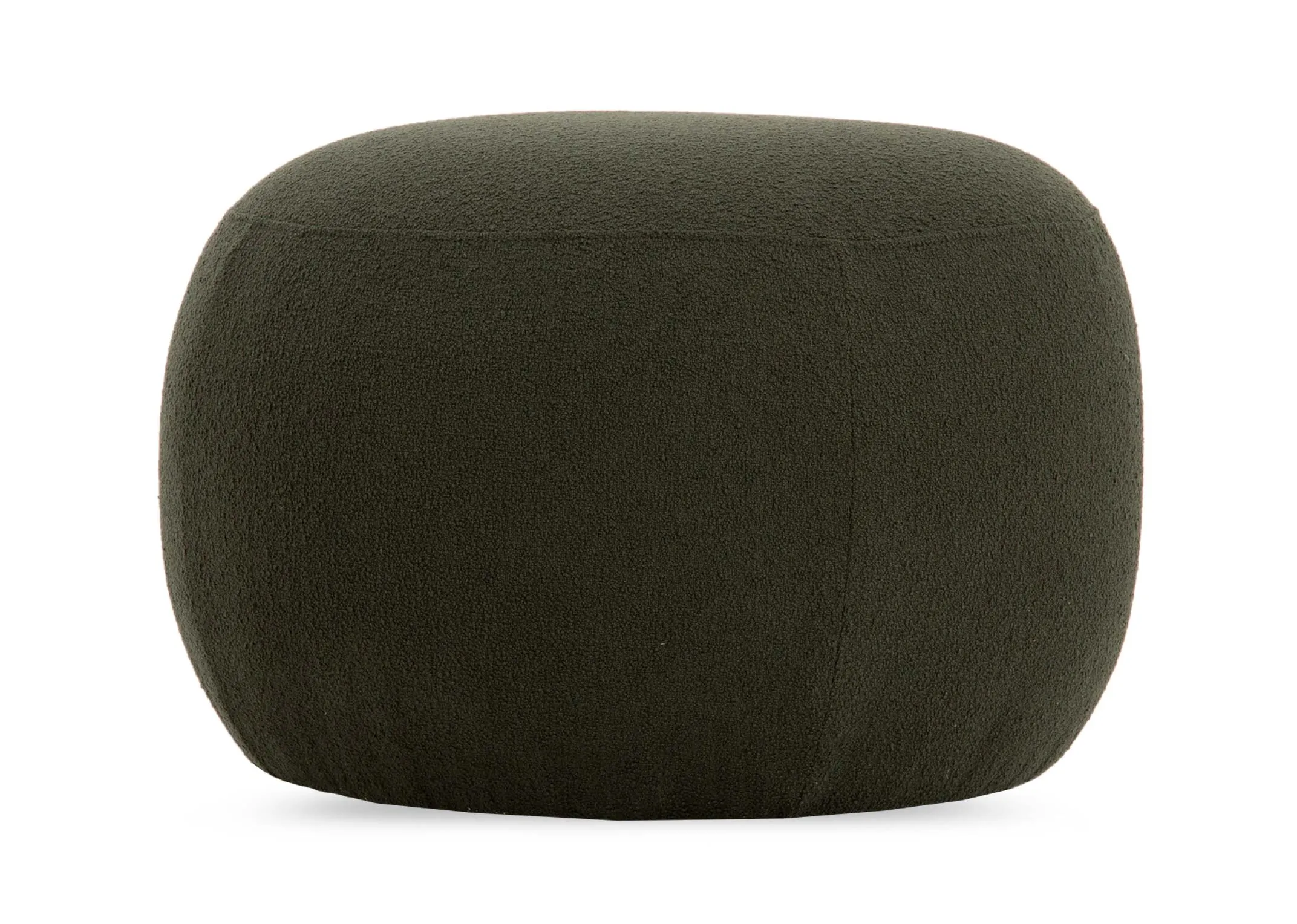 A green round footstool from EZ Livings Florance range. Front view.