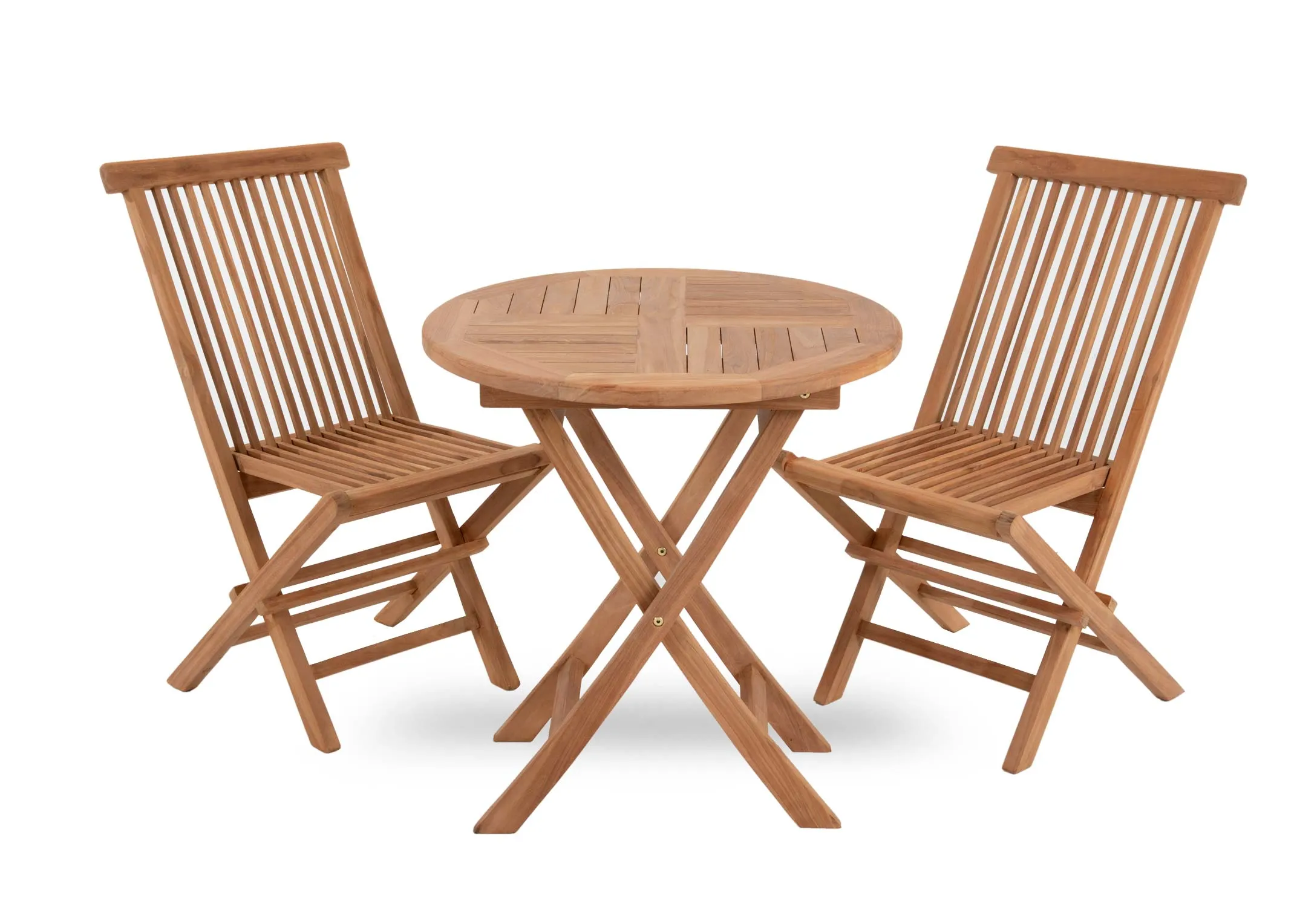 Set of 2 Teak Folding Chairs & Table - Lagos