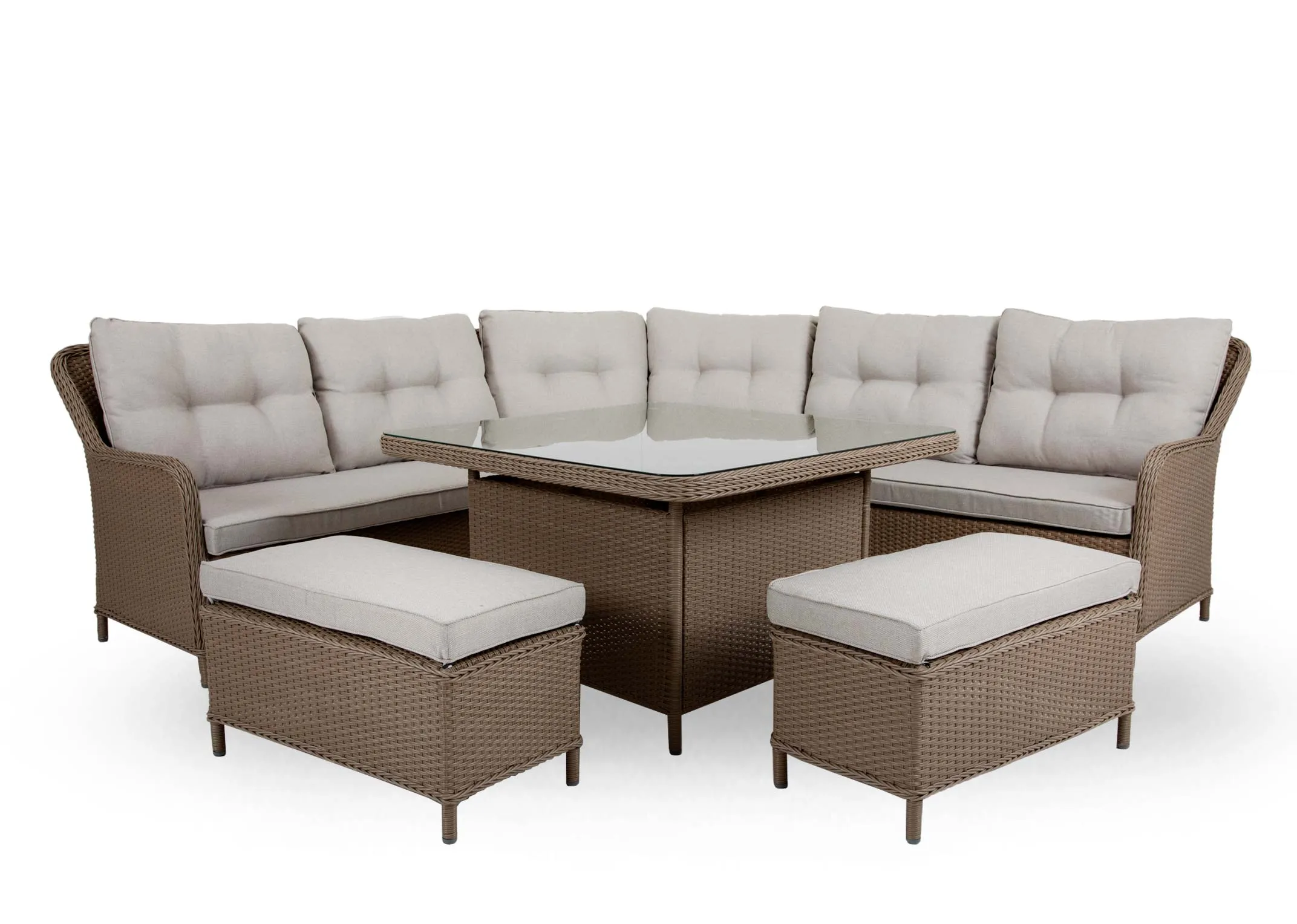 A dimension image of the Marbella Corner set with 251cm x 96cm x 75cm