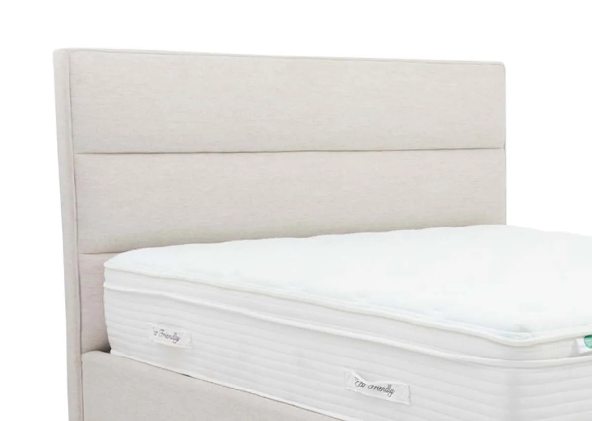 A dimension image of the Ebony Ottoman Bed with