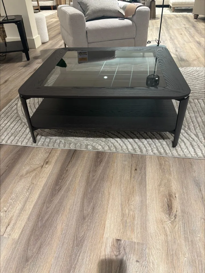 Lana Black Coffee Table with Glass Top (Cavan Floor Model)