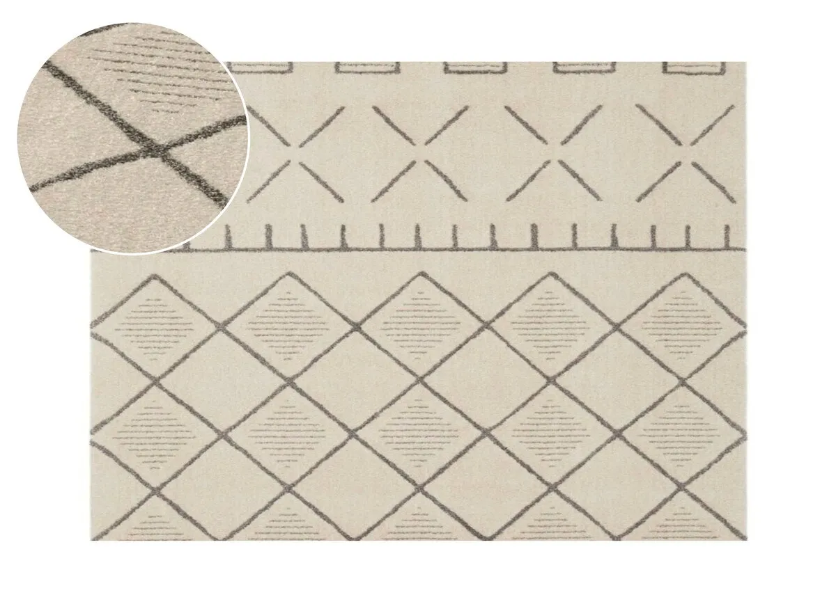 Beige Print 160cm x 220cm Medium Rug - Alabastra