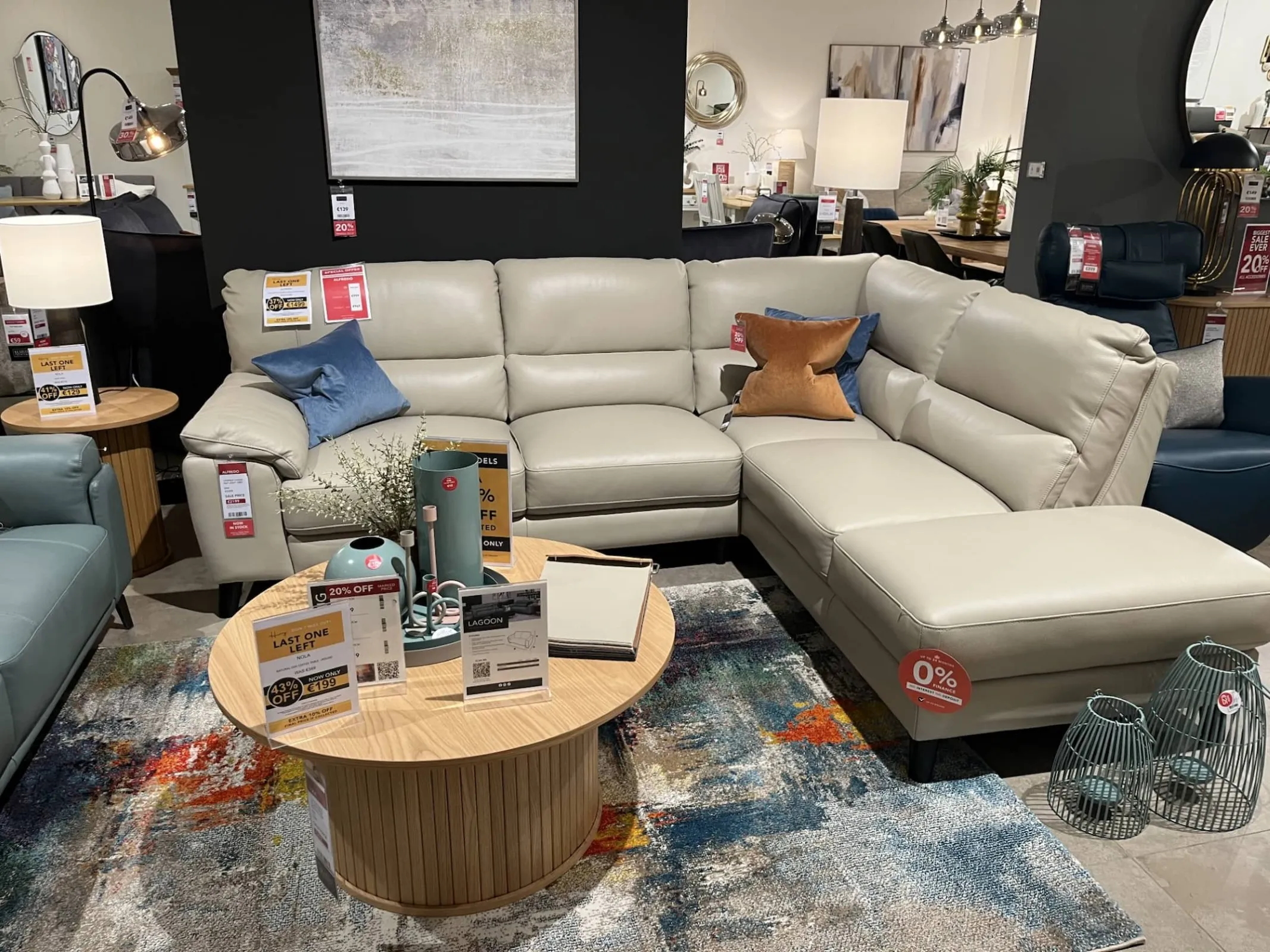 Alfredo Light Grey LAF Corner Chaise 2 Seater Chaise (Carlow Floor Model)